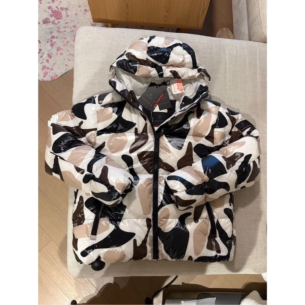 Bogner Fire + Ice Vally-D Puffer Jacket Camo Hooded Down Coat XS 4 34 NWT NEW